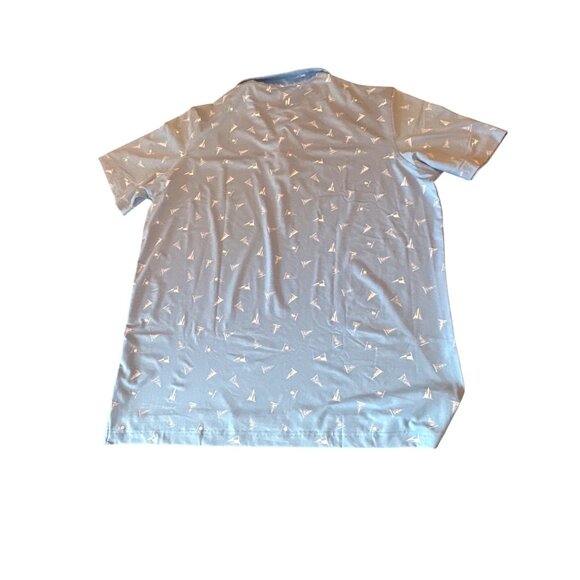 Johnnie-O Mens XL Blue Polo Shirt With White Nautical Flag Print - Picture 4 of 4